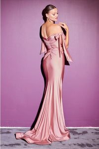 Rose Champagne Sweetheart Satin Mermaid Gown