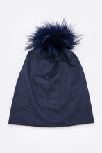 Load image into Gallery viewer, Oversize Raccoon Fur Pom Cotton Slouchy Beanie