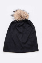 Load image into Gallery viewer, Oversize Raccoon Fur Pom Cotton Slouchy Beanie