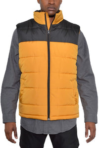 Men's Grey Sleeveless Padded Winter Two Tone Vest