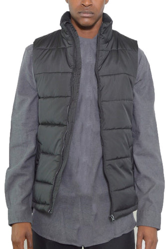 Men's Grey Sleeveless Padded Winter Two Tone Vest