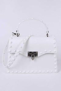 Pink Matte Finish Studded Convertible Jelly Bag