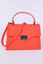 Load image into Gallery viewer, Pink Matte Finish Studded Convertible Jelly Bag