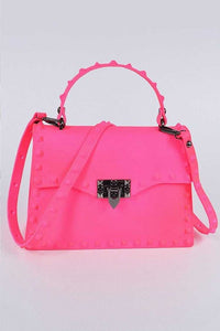 Pink Matte Finish Studded Convertible Jelly Bag