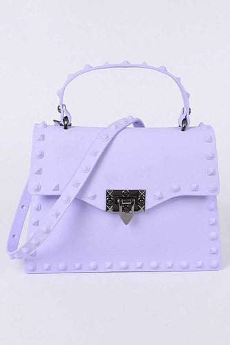 Lavender Matte Finish Studded Convertible Jelly Bag