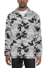 Load image into Gallery viewer, Men&#39;s Blue Camo Print Windbreaker Style Long Sleeve Jacket