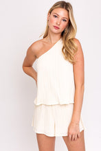 Load image into Gallery viewer, White Sleeveless One Shoulder Layered Top Romper