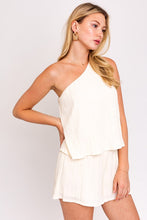 Load image into Gallery viewer, White Sleeveless One Shoulder Layered Top Romper