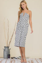 Load image into Gallery viewer, Le&#39; Juliet Strapless Black &amp; White Polka Dot Midi Dress