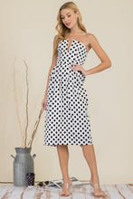 Load image into Gallery viewer, Le&#39; Juliet Strapless Red &amp; White Polka Dot Midi Dress