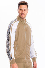 Load image into Gallery viewer, Men&#39;s Black Snake Side Print Long Sleeve Track Jacket