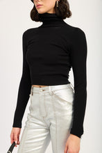 Load image into Gallery viewer, White Knit Turtleneck Long Sleeve Crop Top