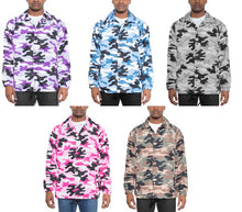 Load image into Gallery viewer, Men&#39;s Blue Camo Print Windbreaker Style Long Sleeve Jacket