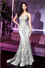 Load image into Gallery viewer, Embroidered Fantasy Lavender Sequined Sleeveless Mermaid Gown