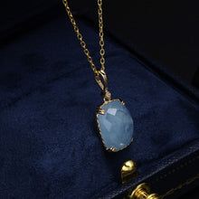 Load image into Gallery viewer, 9K SOLID GOLD AQUAMARINE PENDANT