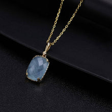 Load image into Gallery viewer, 9K SOLID GOLD AQUAMARINE PENDANT