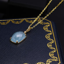 Load image into Gallery viewer, 9K SOLID GOLD AQUAMARINE PENDANT