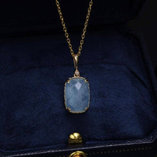 Load image into Gallery viewer, 9K SOLID GOLD AQUAMARINE PENDANT