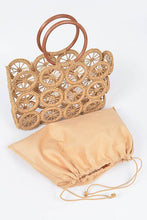 Load image into Gallery viewer, O Ring Handle Weaved Straw Green Summer Bag