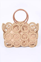 Load image into Gallery viewer, O Ring Handle Weaved Straw Green Summer Bag