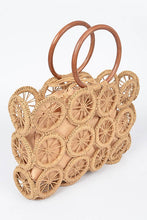 Load image into Gallery viewer, O Ring Handle Weaved Straw Green Summer Bag