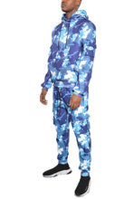 Load image into Gallery viewer, Men&#39;s Gray Long Sleeve Camo Hoodie Sweatsuit Set