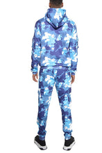 Load image into Gallery viewer, Men&#39;s Gray Long Sleeve Camo Hoodie Sweatsuit Set