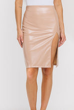 Load image into Gallery viewer, Audrey Blush Pink Faux Leather Pencil Skirt