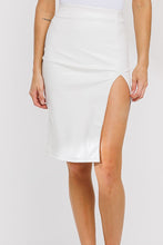 Load image into Gallery viewer, Audrey White Faux Leather Pencil Skirt