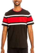 Load image into Gallery viewer, Men&#39;s Cotton Red/White Striped Short Sleeve Shirt