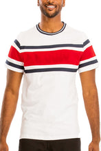 Load image into Gallery viewer, Men&#39;s Cotton Red/White Striped Short Sleeve Shirt