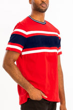 Load image into Gallery viewer, Men&#39;s Cotton Red/White Striped Short Sleeve Shirt