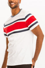 Load image into Gallery viewer, Men&#39;s Cotton Red/White Striped Short Sleeve Shirt