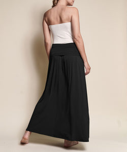 Soft Organic Taupe Bamboo Maxi Skirt w/Pockets