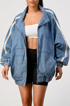 Load image into Gallery viewer, Casual Loose Fit Denim Stripe Jacket