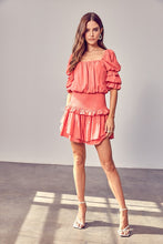 Load image into Gallery viewer, Puff Sleeve Smocked Waist Romper