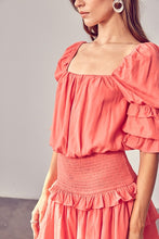 Load image into Gallery viewer, Puff Sleeve Smocked Waist Romper