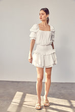 Load image into Gallery viewer, Puff Sleeve Smocked Waist Romper