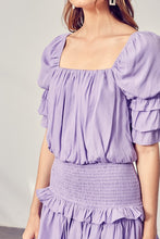 Load image into Gallery viewer, Puff Sleeve Smocked Waist Romper