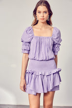 Load image into Gallery viewer, Puff Sleeve Smocked Waist Romper