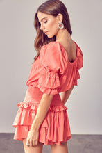 Load image into Gallery viewer, Puff Sleeve Smocked Waist Romper