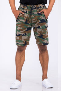 Men's Camo Green Cotton Blend Lounge Sweat Shorts