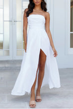 Load image into Gallery viewer, White Ruched Off-Shoulder Maxi Dress