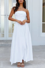 Load image into Gallery viewer, White Ruched Off-Shoulder Maxi Dress