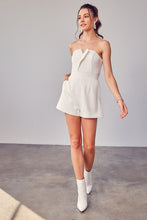 Load image into Gallery viewer, Trendy White Strapless Shorts Romper