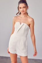 Load image into Gallery viewer, Trendy White Strapless Shorts Romper