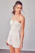 Load image into Gallery viewer, Trendy White Strapless Shorts Romper