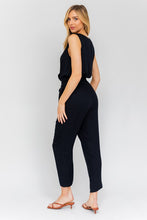 Load image into Gallery viewer, Black Deep V Sleeveless Surplus Jumpsuit