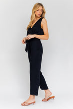 Load image into Gallery viewer, Black Deep V Sleeveless Surplus Jumpsuit