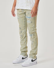 Load image into Gallery viewer, Men&#39;s Distressed Light Sand Slim Fit Denim Jeans